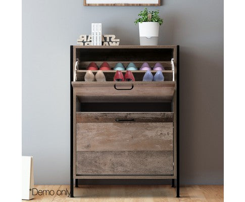 12 Pair Wooden Vintage Shoe Rack Storage Cabinet Wood Discount House Australia