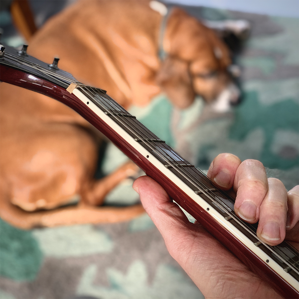 A guitarist at work