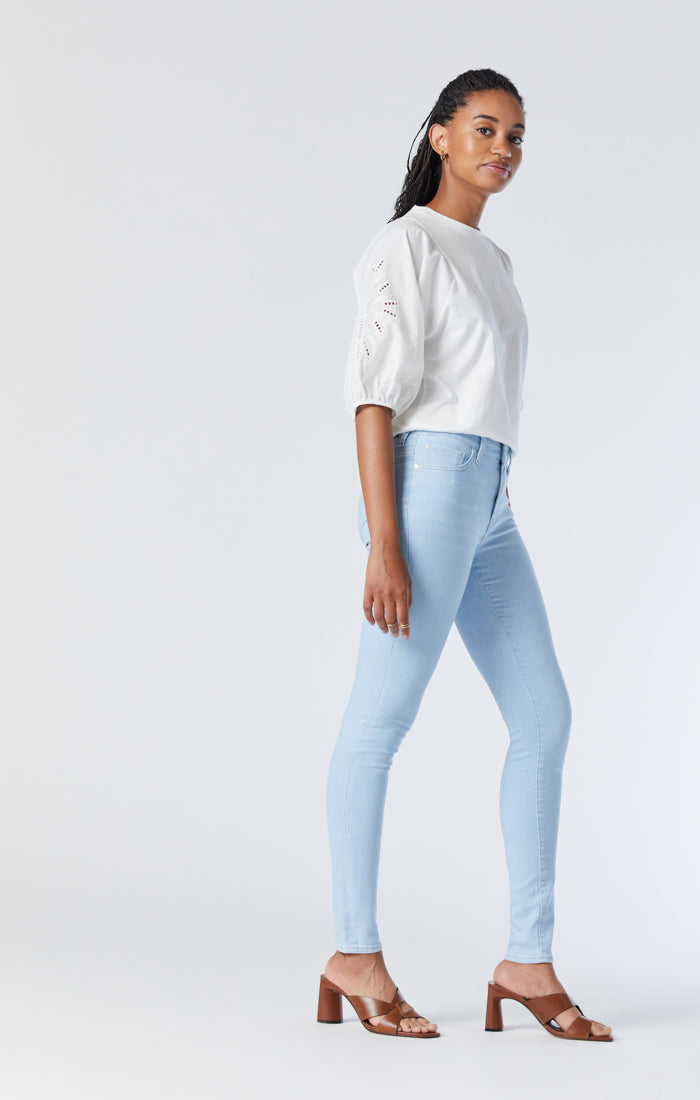 ALISSA SUPER SKINNY JEANS IN ICE BLUE FEATHER BLUE Image 5