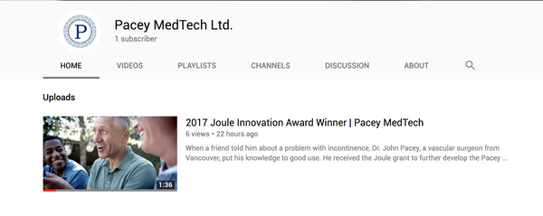 Pacey MedTech NEW YouTube Channel - Videos