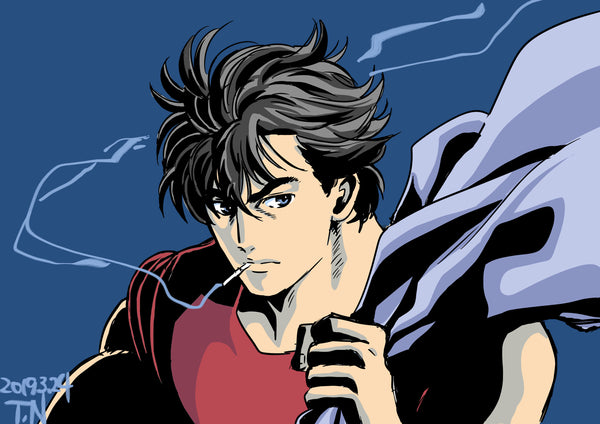 Ryo Saeba from “City Hunter” drawn by Terumi Nishii