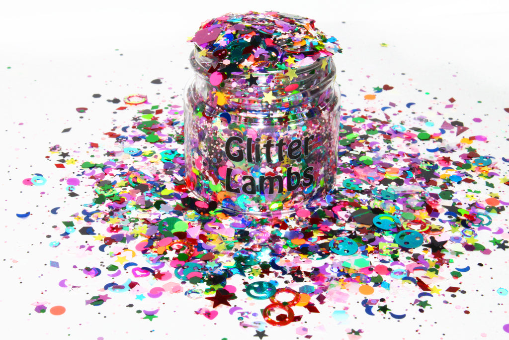Because I'm Harley Freaking Quinn Glitter | For Crafts, Nails, Resin, Tumbler Cups, DIY Projects by GlitterLambs.com | Chunky Loose Glitter Mix by Glitter Lambs