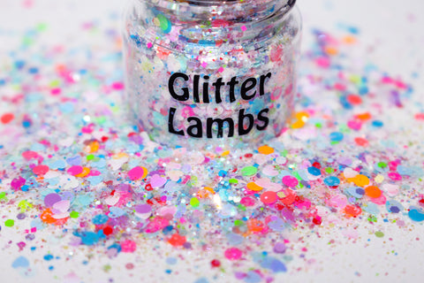 Care Bear Stare Glitter for crafts, nails, resin, etc by Glitter Lambs | GlitterLambs.com