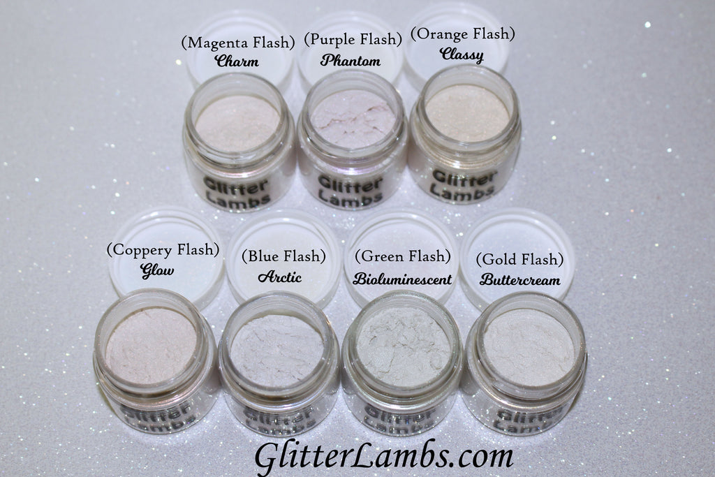 Glitter Lambs Interference Highlighters - Charm, Phantom, Classy, Glow, Arctic, Bioluminescent, Buttercream GlitterLambs.com