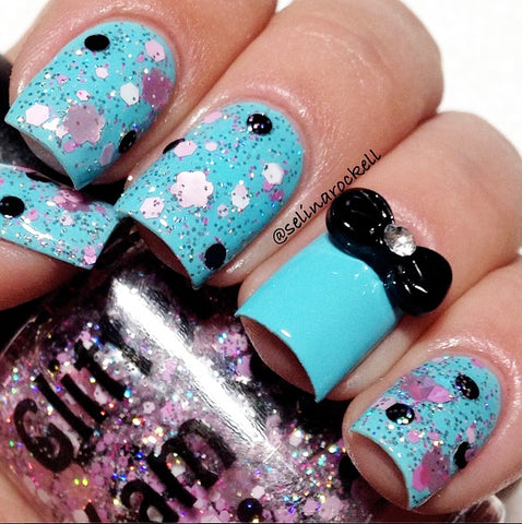 Poodles In Paris Glitter Topper Nail Polish By Glitter Lambs Custom handmade Nail lacquer Indie made in the USA Chunky Mix Unique one of kind amazing cool number 1 glitter topper nail polishes in the world