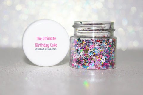 The Ultimate Birthday Cake Body Glitter by Glitter Lambs Chunky Body Glitter Pink Glitter Mix