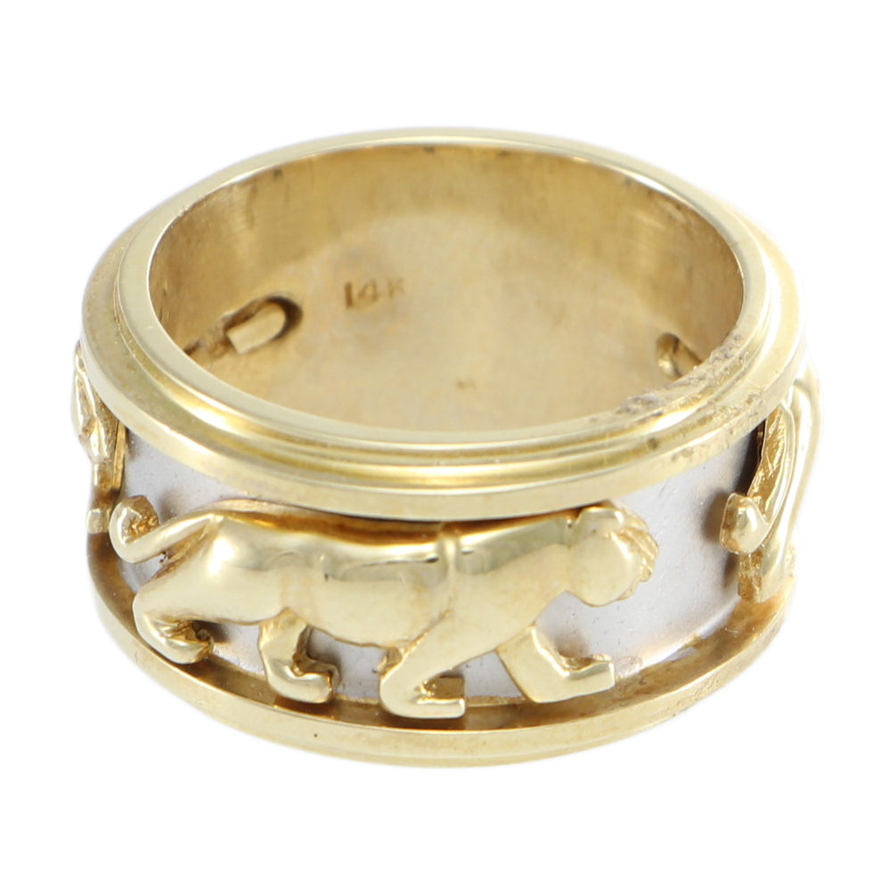 white gold panther ring