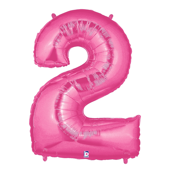 number 2 balloon pink