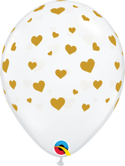 Random Gold HEARTS-A-RND 11" Balloons