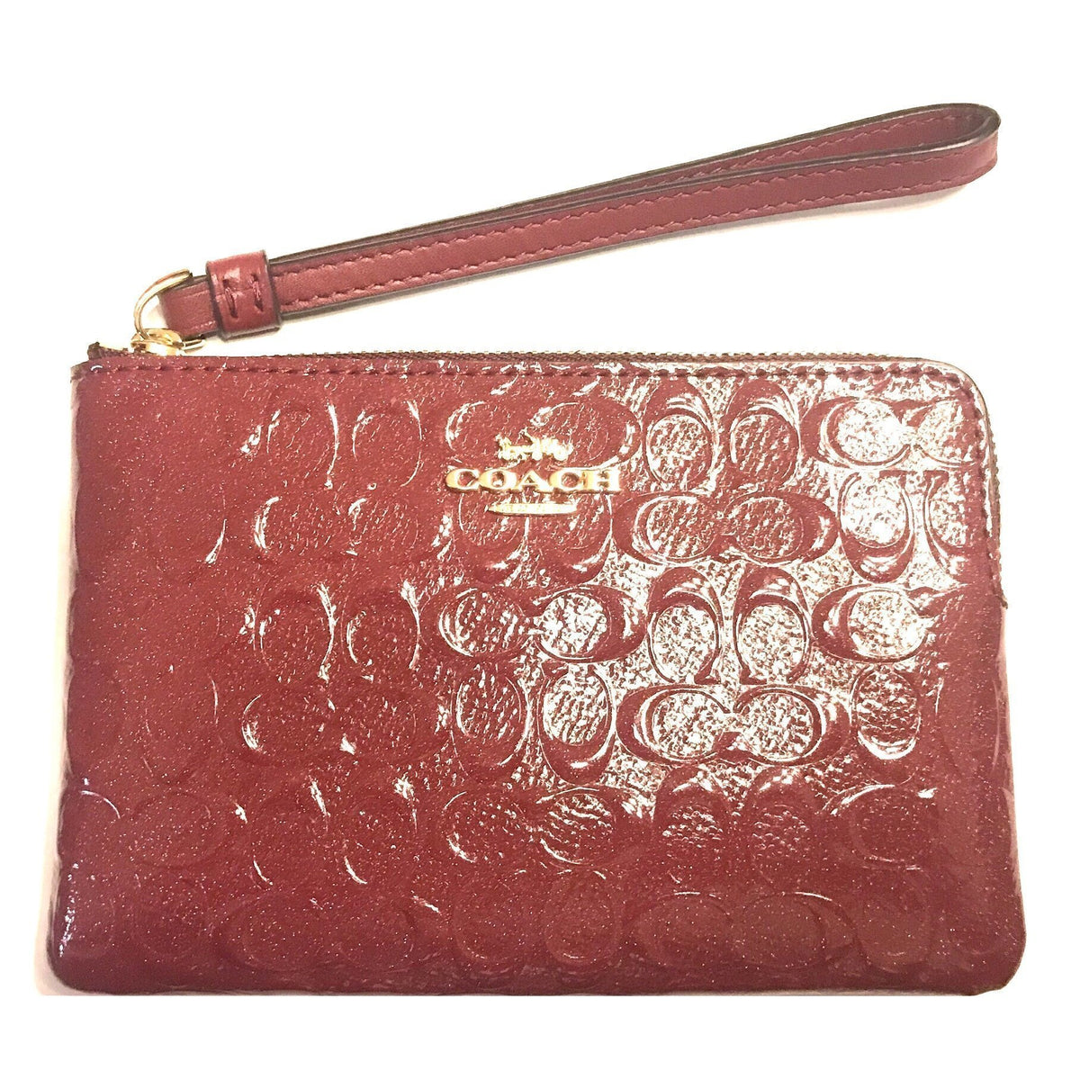 Coach Corner Zip Wristlet In Signature Leather – Just Gorgeous Studio |  Authentic Bags Only