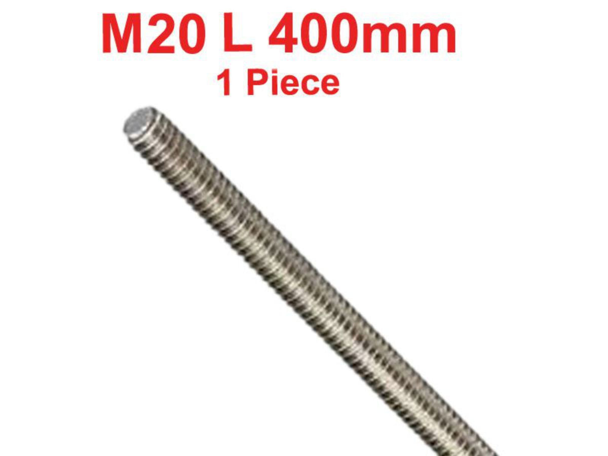 ALLTHREAD OPTIONAL NUTS AND WASHER ROD M20 X 400mm A4 STAINLESS THREADED BAR