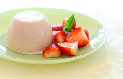 Panna Cotta with Strawberry & Mint Vinegar