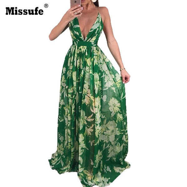 green maxi summer dress