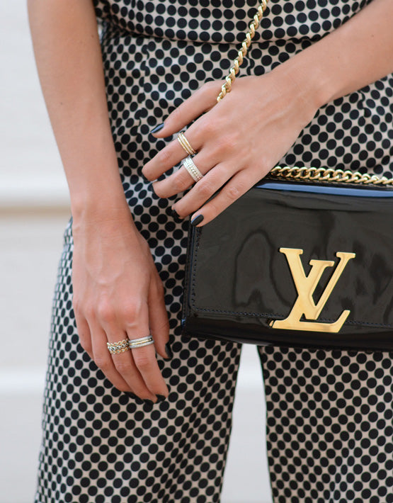 Louis Vuitton Chain Louise PM Black in Patent Leather with Gold