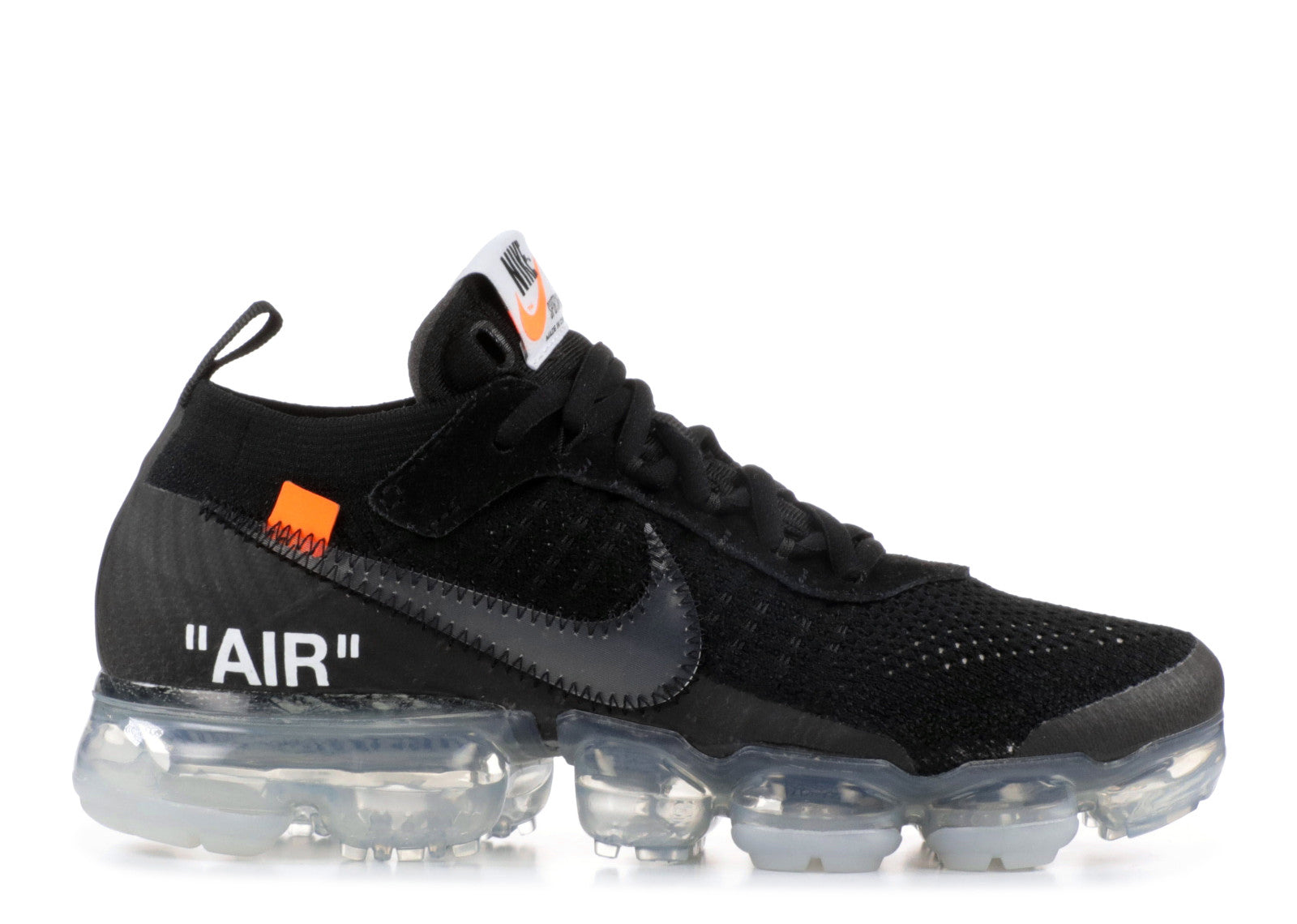 Off White x Nike Air Vapourmax Black/Orange/Transparent