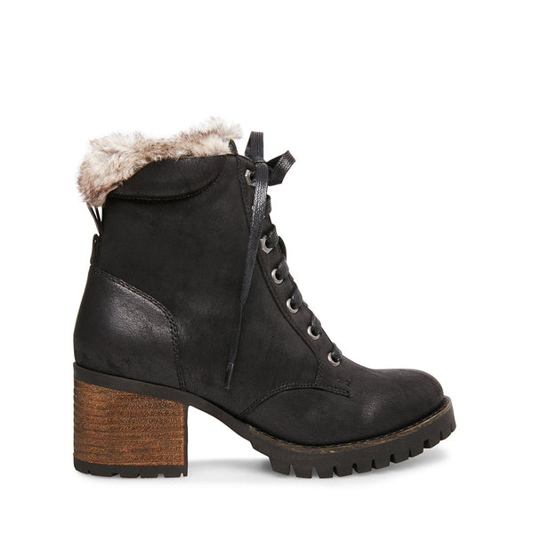 black boots with fur lining