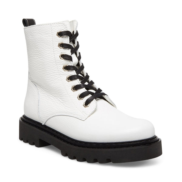 steve madden white leather boots