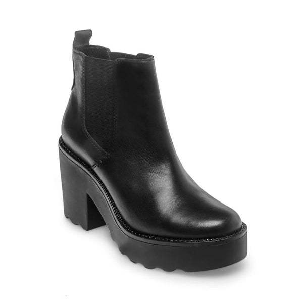black leather steve madden boots
