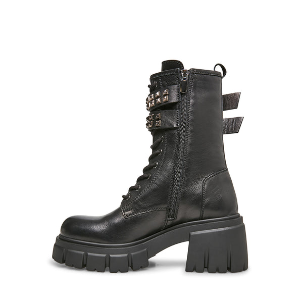 black leather steve madden boots