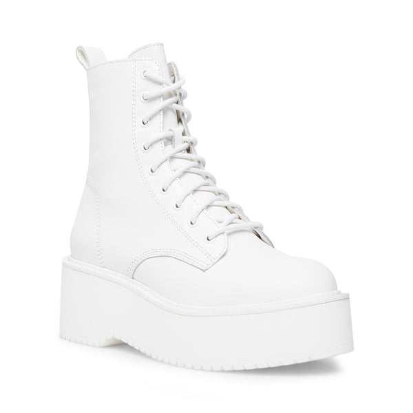 steve madden white leather boots