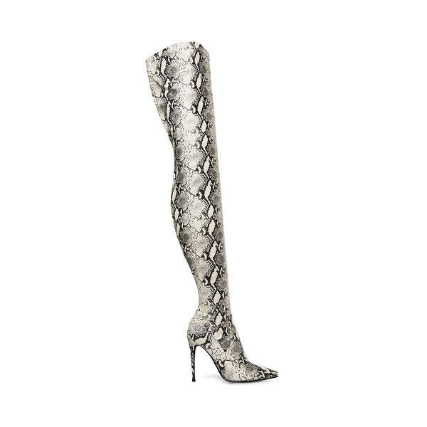 snakeskin boots thigh high