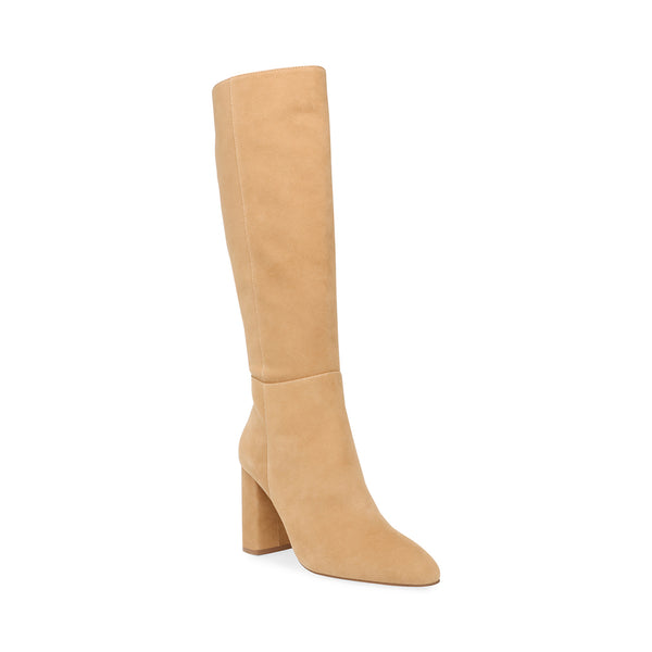 knee high camel suede boots