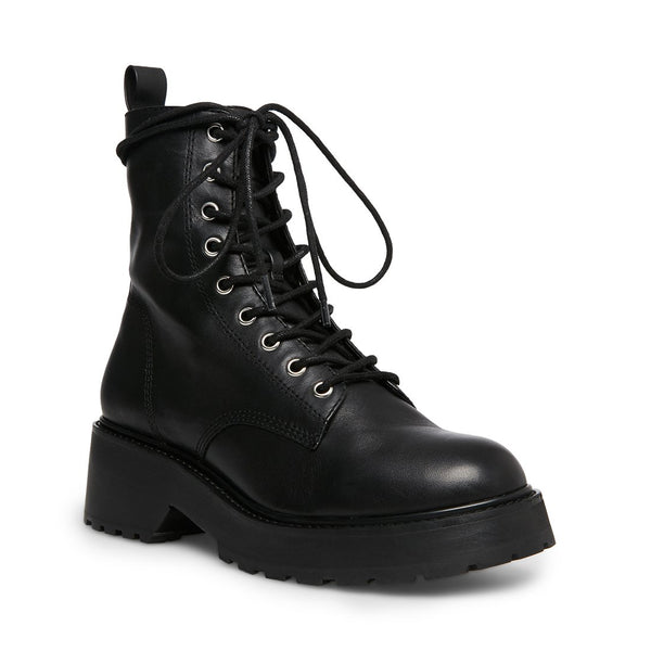 steve madden black leather booties