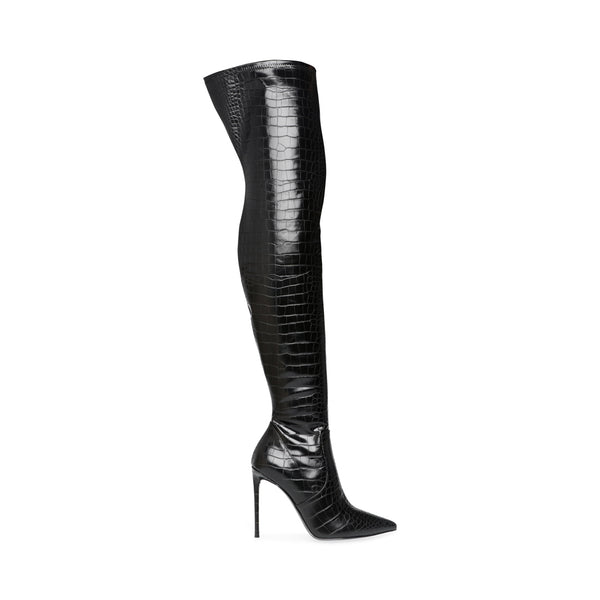 black crocodile boots womens