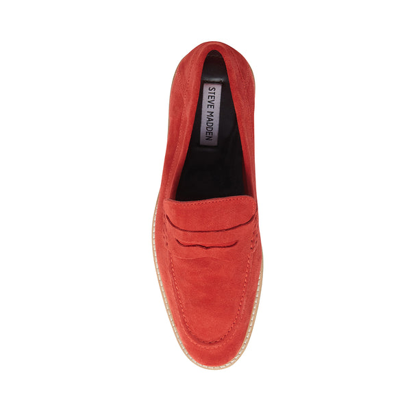 red steve madden loafers
