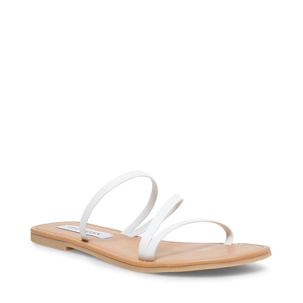 steve madden white flat sandals