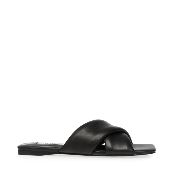 steve madden black slip on sandals