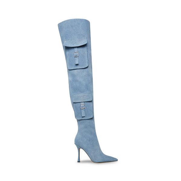 BRITTANY Denim Fabric The Knee | Women's Boots – Steve Madden