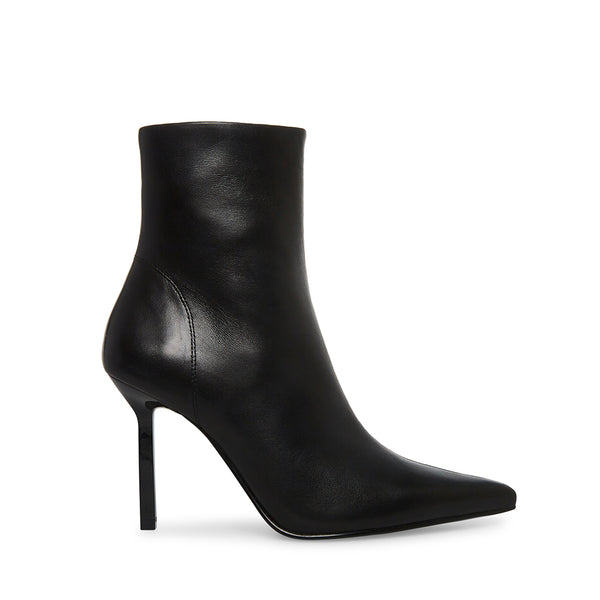 Black Leather High Heeled Booties | Women's Boots – Steve Madden