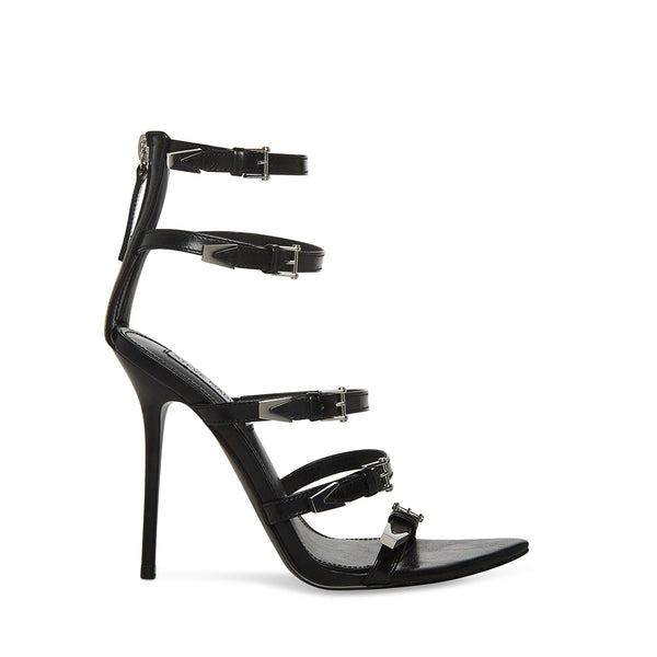 firma Desventaja Haiku SIMONE Black Leather Strappy Heel | Women's Heels – Steve Madden