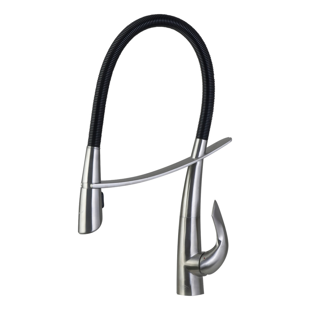 Dax Single Handle Pull Down Kitchen Faucet With Dual Sprayer Stainles