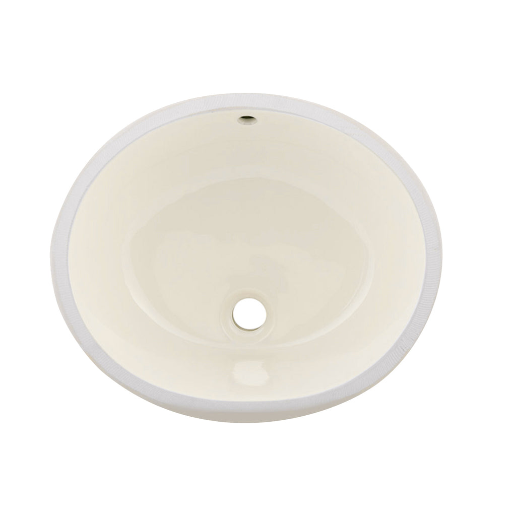 Dax Ceramic Oval Single Bowl Undermount Bathroom Sink Ivory Finish 19 1 2 X 16 X 8 Inches Bsn 201