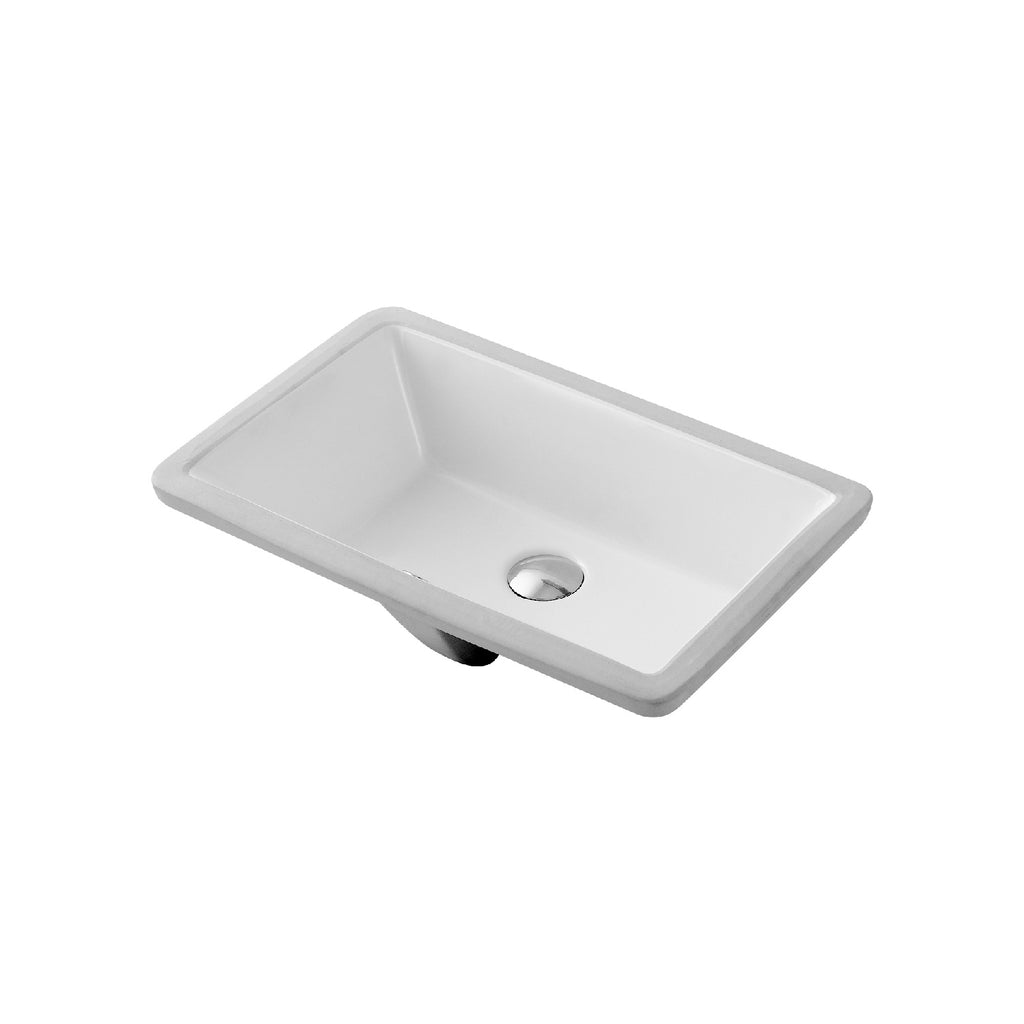 Dax Ceramic Rectangle Single Bowl Undermount Bathroom Sink White Finish 20 11 16