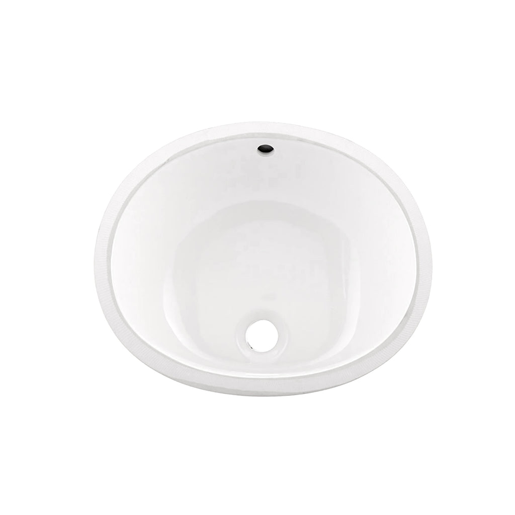Dax Ceramic Oval Single Bowl Undermount Bathroom Sink White Finish 18 X 14 3 4 X 7 1 2 Inches Bsn 205b W