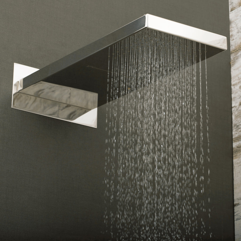 Dax Square Rain Waterfall Shower Head Ultra Thin Wall Mount Brass B