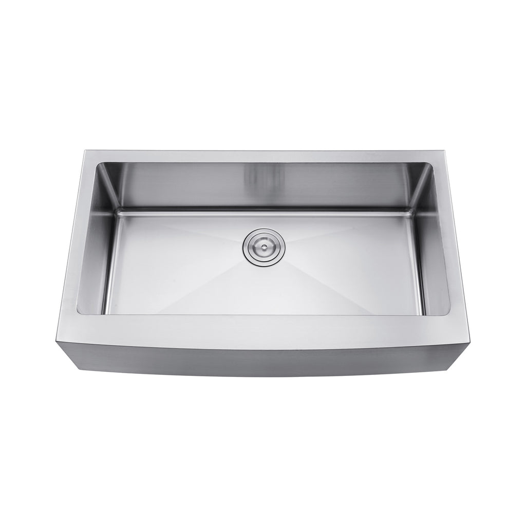 Dax Farmhouse Single Bowl Kitchen Sink 18 Gauge Stainless Steel Brushed Stainless Steel Finish 36 X 21 X 10 Inches Dax 3621r10