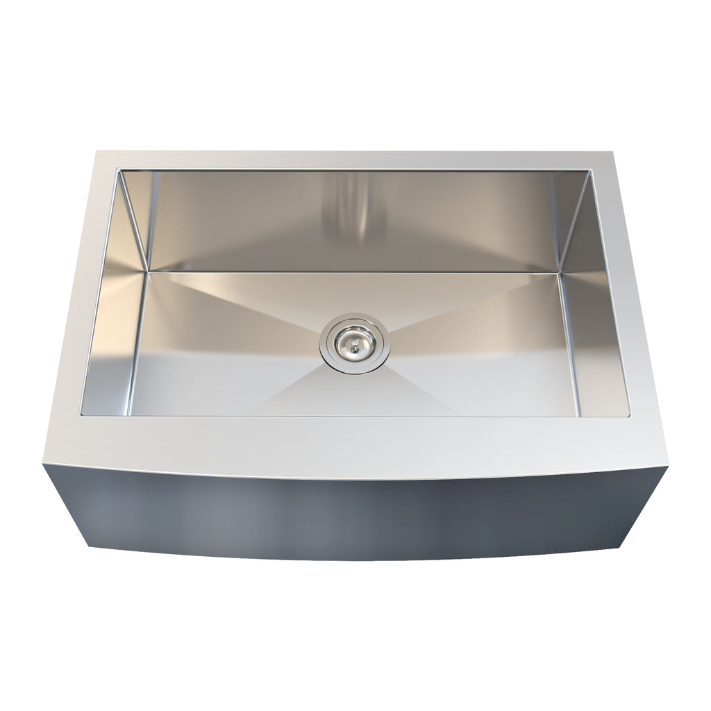 Dax Farmhouse Single Bowl Kitchen Sink 18 Gauge Stainless Steel Brushed Finish 30 X 21 X 10 Inches Ka 3021r10