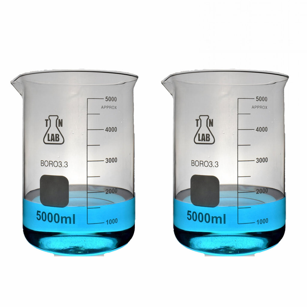 Tn Lab Supply Beaker 5000ml 5l Borosilicate 33 Heavy Wall Glass 9964
