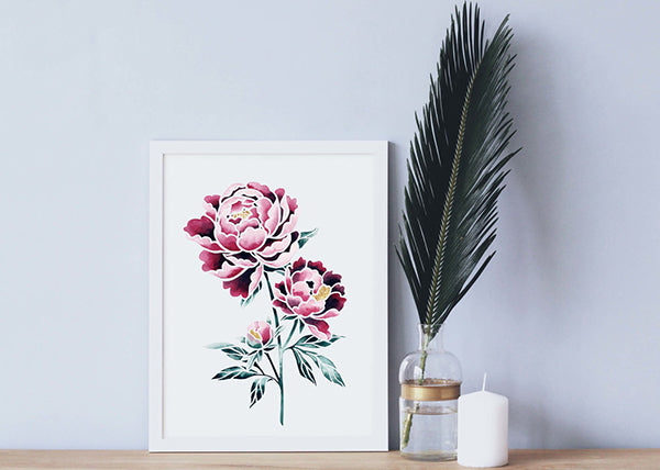 Artprint Pivoines l'Encrerie Marine