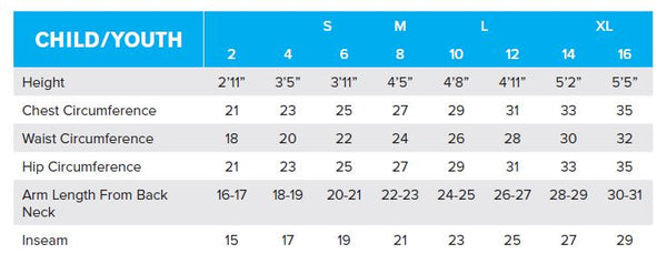 Child Youth Size Chart 