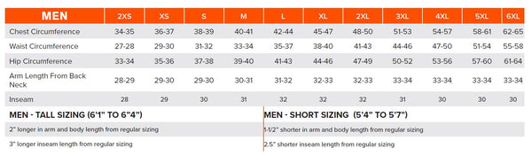 Men's Size Chart