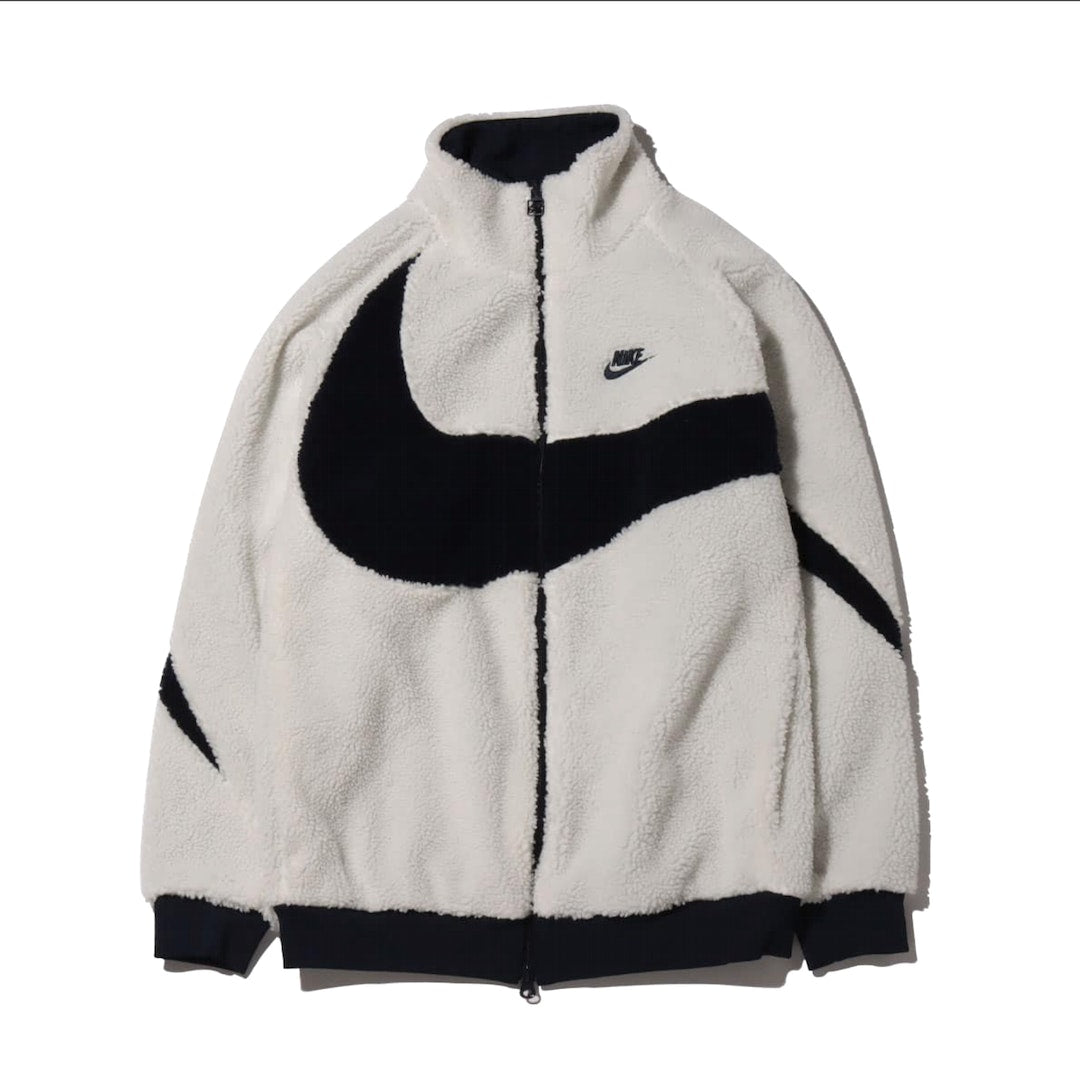 Nike Big Swoosh Reversible Boa Full-Zip Jacket - Sail/Dark Obsidian / Small  [STANDARD]