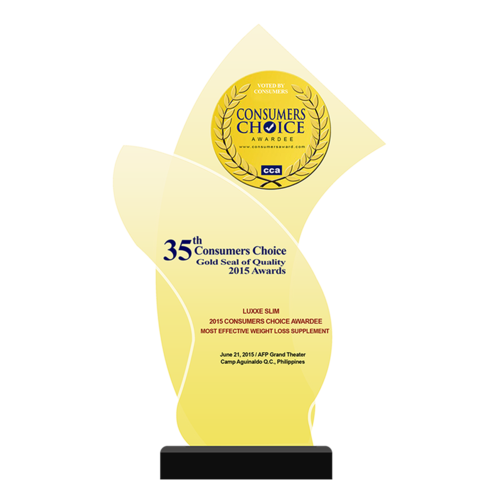 LUXXE SLIM 2015 Consumers Choice Awardee Most Effective Weight Loss Supplement