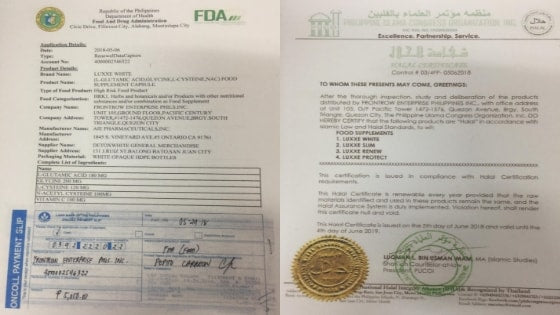 luxxe white fda and halal certificate approved