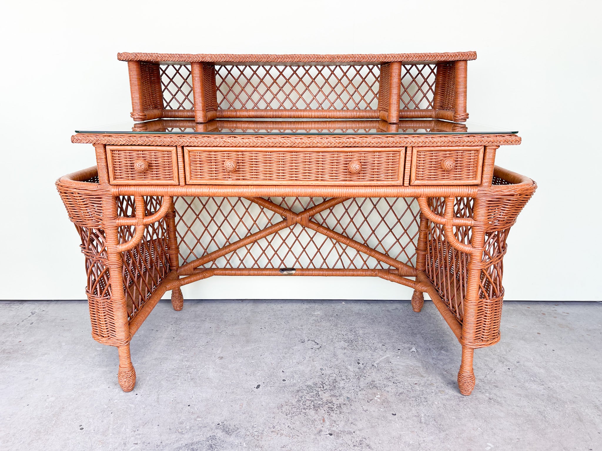 henry link wicker desk and chair