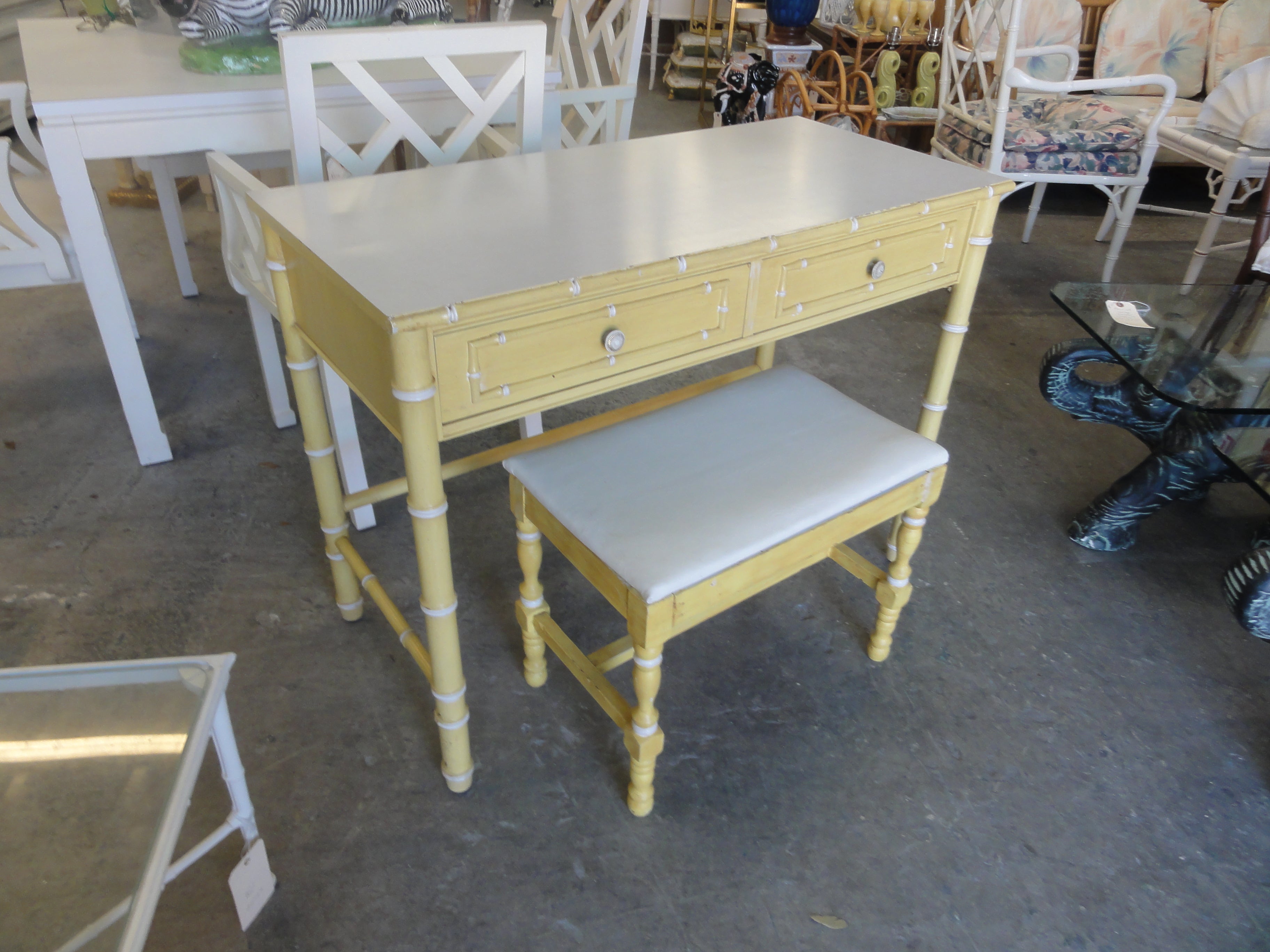 thomasville faux bamboo desk